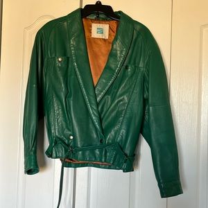 Tannery West green leather jacket
